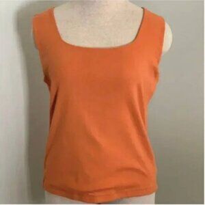 The Territory Ahead Orange Square Neckline Sleeveless Top Size Large